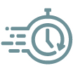 Icon of a stopwatch with motion lines